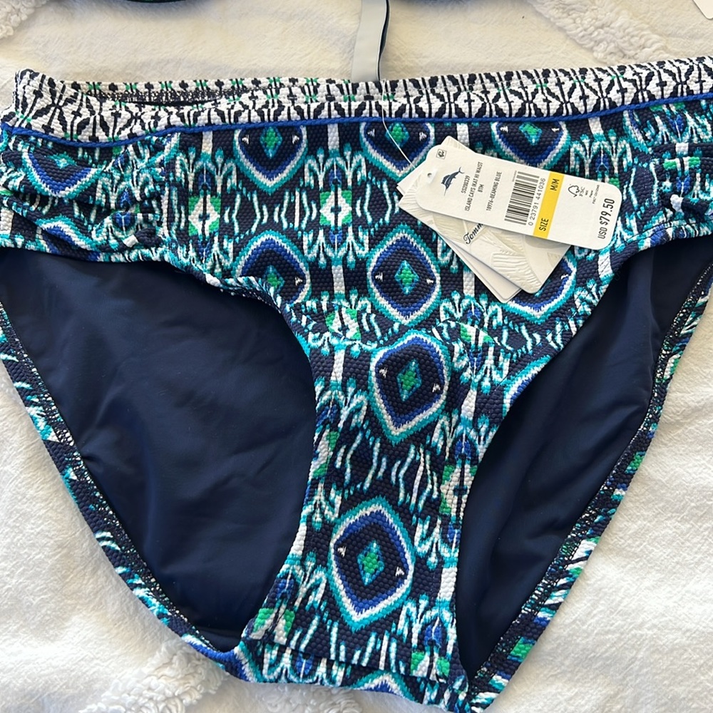 NWT TOMMY BAHAMA Patterned Blue Bikini Set - Picture 4 of 5